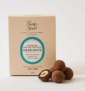 Caramelised Dark Milk Chocolate Hazelnuts – from Pump Street (100g)