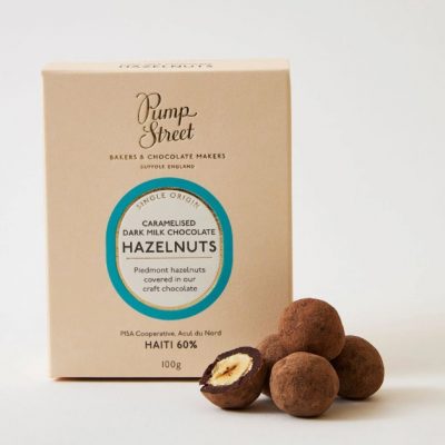 Caramelised Dark Milk Chocolate Hazelnuts – from Pump Street (100g)